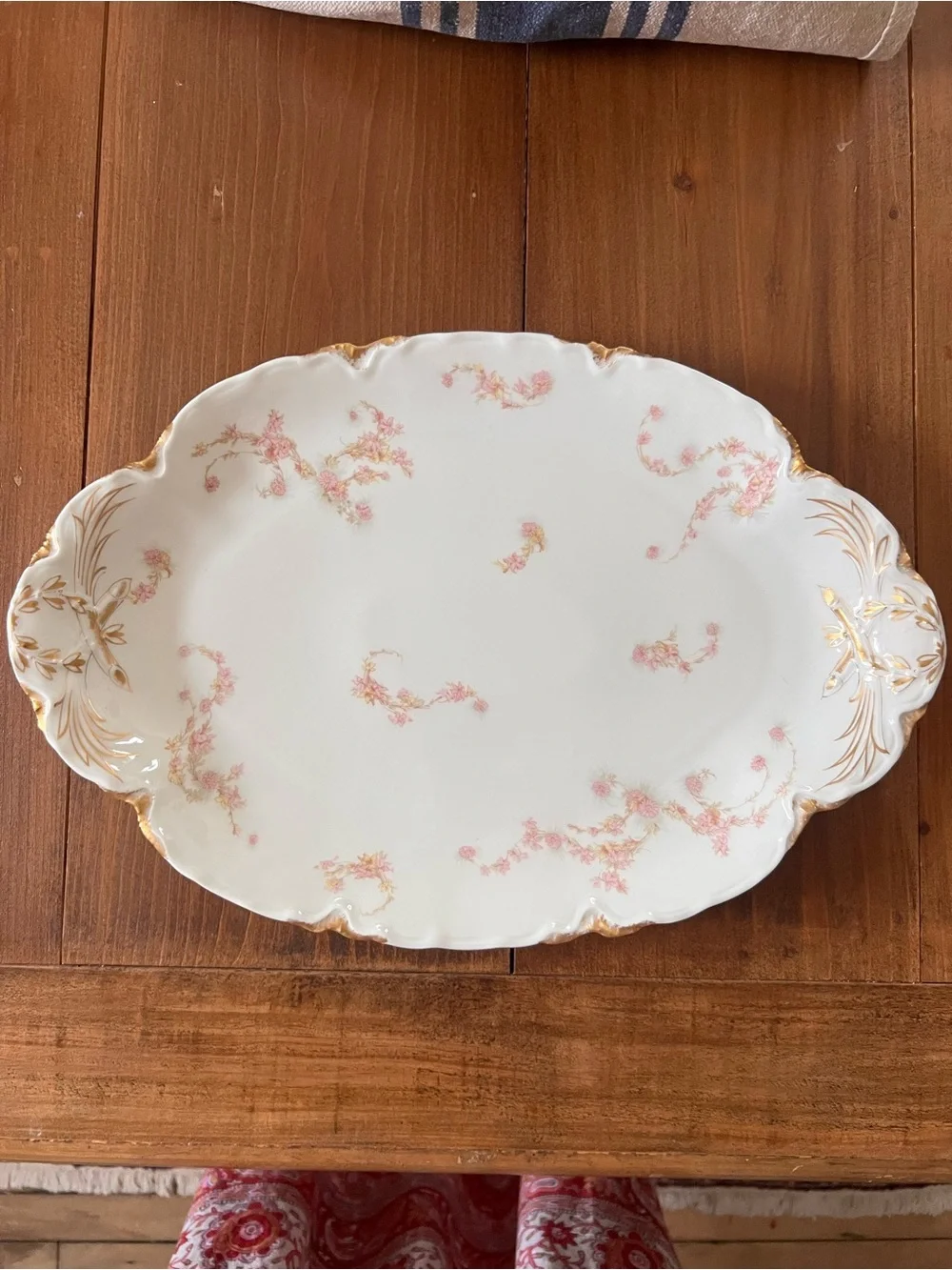 Haviland Limoges Porcelain Schleiger ?525 Pink Gold Floral 16” Platter